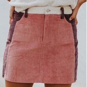 Topshop colour block corduroy skirt . size 4